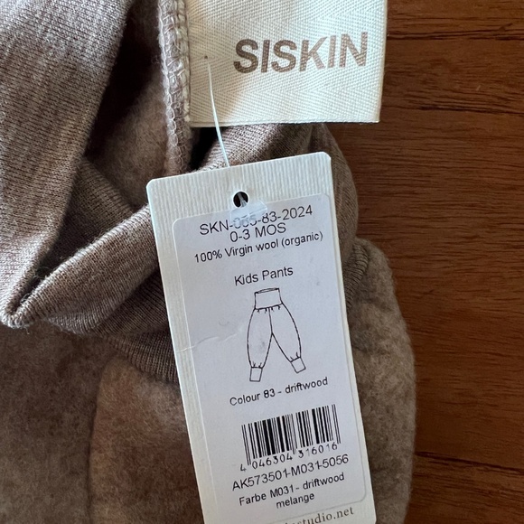 NWT MamaOwl Siskin Barbet Baby Pants in Merino Wool Fleece in Driftwood - Picture 6 of 9